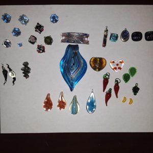 34 piece glass focal bead destash
